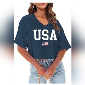 American Flag Crop Top
